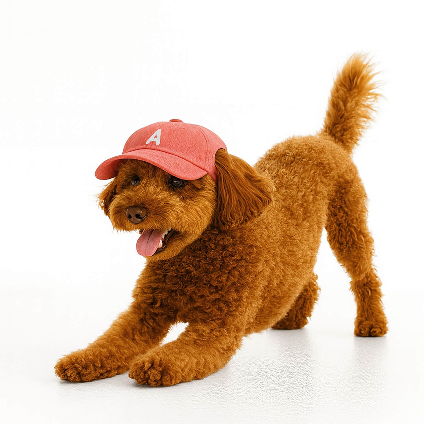 Monogram Hat – Coral Red